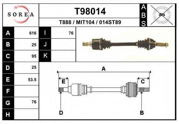 Приводной вал T98014 EAI