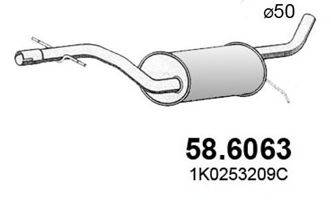 Средний глушитель выхлопных газов 58.6063 ASSO