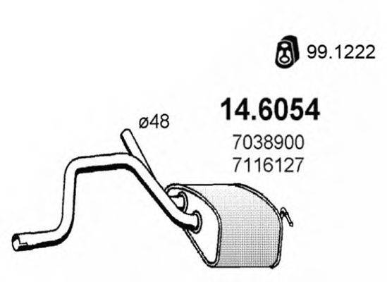 Средний глушитель выхлопных газов 14.6054 ASSO