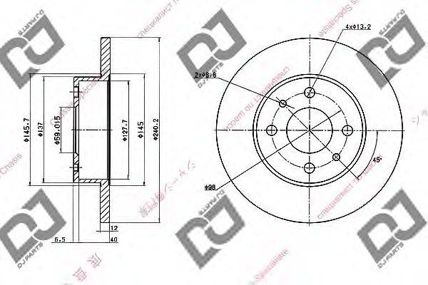 Тормозной диск BD1656 DJ PARTS