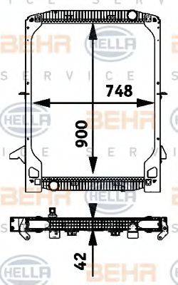 Радиатор, охлаждение двигателя 8MK 376 721-601 HELLA