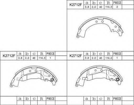 Комлект тормозных накладок K2712F ASIMCO