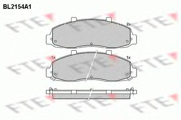 Комплект тормозных колодок, дисковый тормоз BL2154A1 FTE