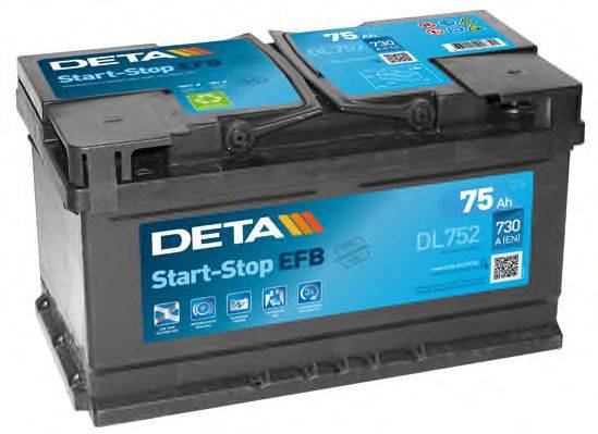 Стартерная аккумуляторная батарея DL752 DETA