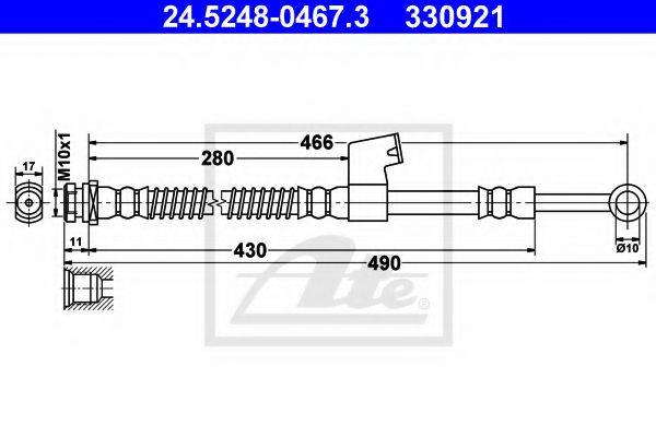 Тормозной шланг T 30 063 BREMBO