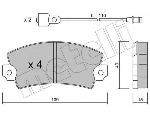 Комплект тормозных колодок, дисковый тормоз 22-0005-4 METELLI