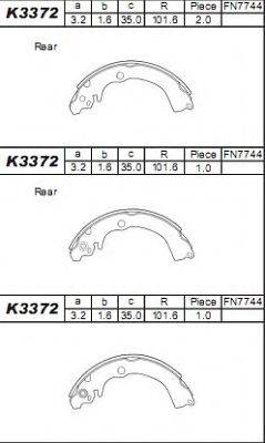 Комлект тормозных накладок K3372 ASIMCO