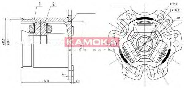 Шарнирный комплект, приводной вал 8709 KAMOKA