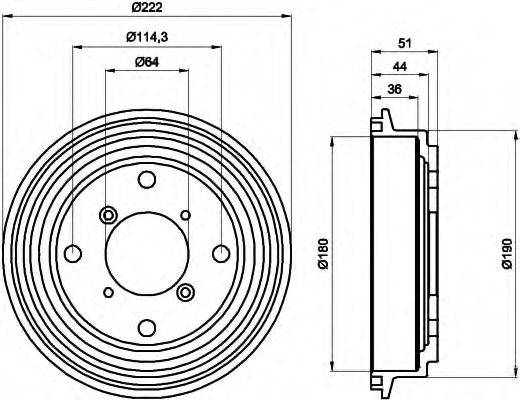 Тормозной барабан 8DT 355 302-171 HELLA