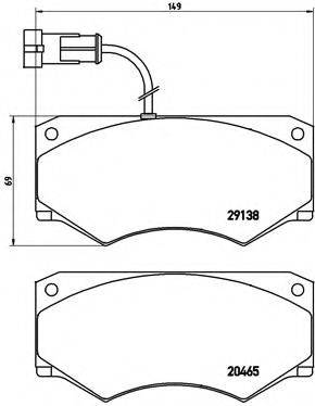 Комплект тормозных колодок, дисковый тормоз P A6 016 BREMBO
