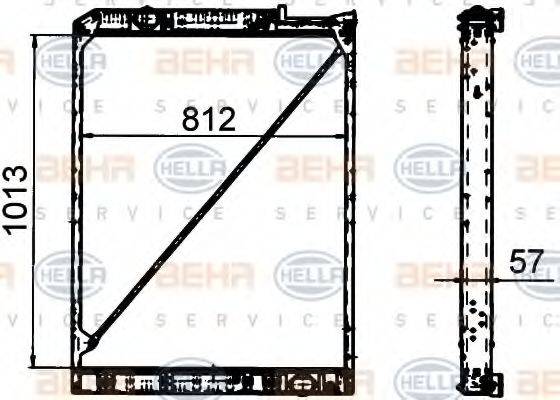 Радиатор, охлаждение двигателя 8MK 376 765-181 HELLA