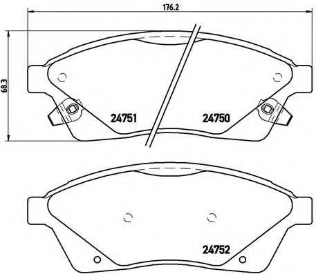 Комплект тормозных колодок, дисковый тормоз P 09 010 BREMBO