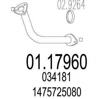 Труба выхлопного газа 01.17960 MTS