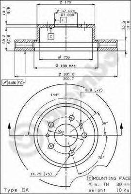 Тормозной диск BS 7896 BRECO