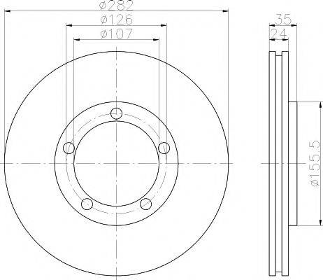 Тормозной диск 8DD 355 101-521 HELLA PAGID