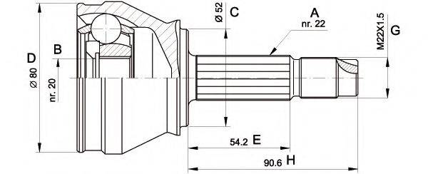 Шарнирный комплект, приводной вал CVJ5223.10 OPEN PARTS