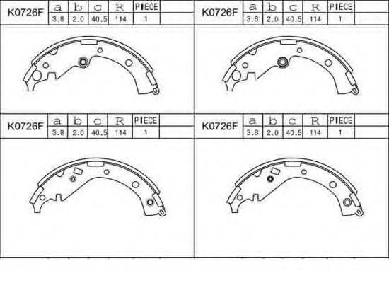 Комлект тормозных накладок K0726F ASIMCO