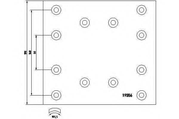Колодка тормозной накладки 19556 TEXTAR