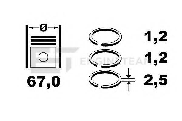 Комплект поршневых колец R4001300 ET ENGINETEAM