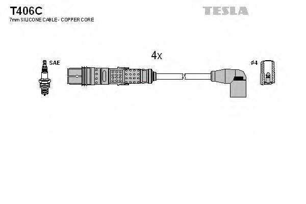 Комплект проводов зажигания T406C TESLA