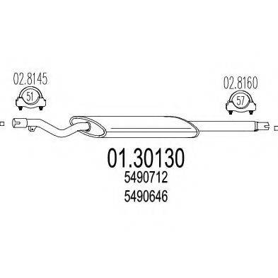 Предглушитель выхлопных газов 01.30130 MTS