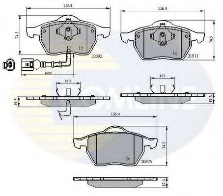 Комплект тормозных колодок, дисковый тормоз CBP11111 COMLINE
