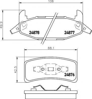 Комплект тормозных колодок, дисковый тормоз 8DB 355 020-051 HELLA PAGID