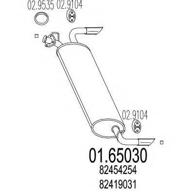 Глушитель выхлопных газов конечный 01.65030 MTS