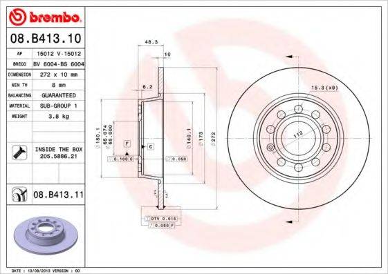 Тормозной диск BS 6004 BRECO