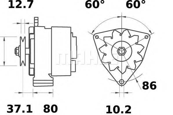 Генератор MG 158 MAHLE ORIGINAL