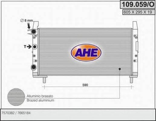 Радиатор, охлаждение двигателя 109.059/O AHE
