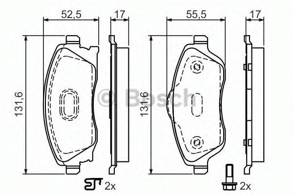 Комплект тормозных колодок 0 986 495 014 BOSCH