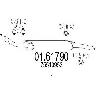 Глушитель выхлопных газов конечный 01.61790 MTS