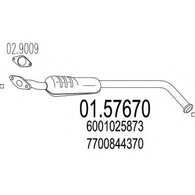 Средний глушитель выхлопных газов 01.57670 MTS