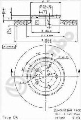 Тормозной диск BS 8537 BRECO