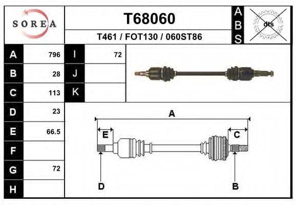 Приводной вал T68060 EAI