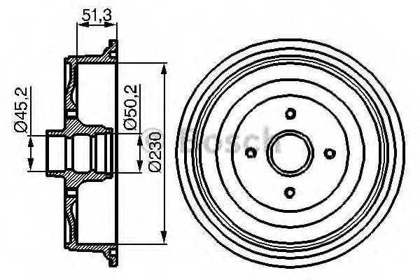 Тормозной барабан 0 986 477 011 BOSCH