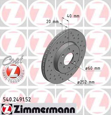 Тормозной диск 540.2491.52 ZIMMERMANN