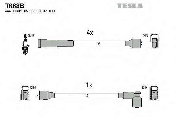 Комплект проводов зажигания T668B TESLA