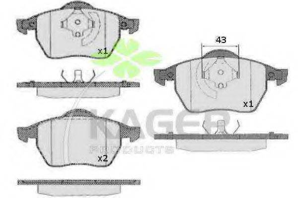 Комплект тормозных колодок, дисковый тормоз 35-0213 KAGER