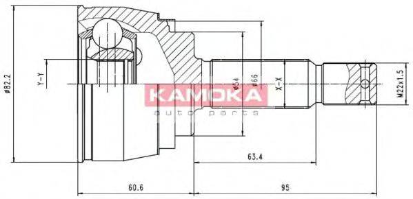 Шарнирный комплект, приводной вал 6620 KAMOKA