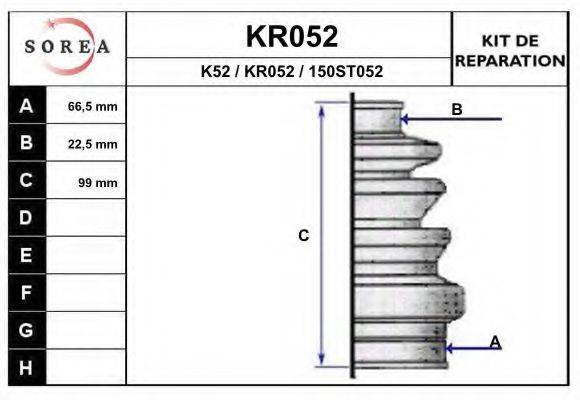 Комплект пылника, приводной вал KR052 EAI