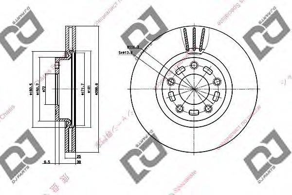 Тормозной диск BD1378 DJ PARTS