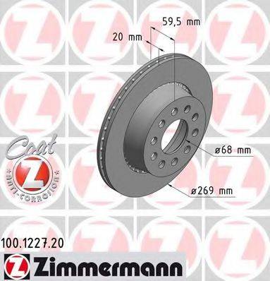 Тормозной диск 100.1227.20 ZIMMERMANN