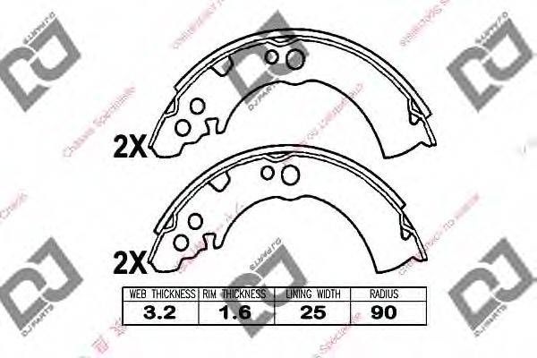 Комплект тормозных колодок BS1109 DJ PARTS