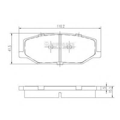 Комплект тормозных колодок, дисковый тормоз J3608003 NIPPARTS