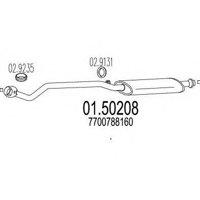 Средний глушитель выхлопных газов 01.50208 MTS