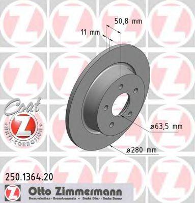 Тормозной диск 250.1364.20 ZIMMERMANN