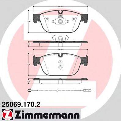 Комплект тормозных колодок, дисковый тормоз 25069.170.2 ZIMMERMANN