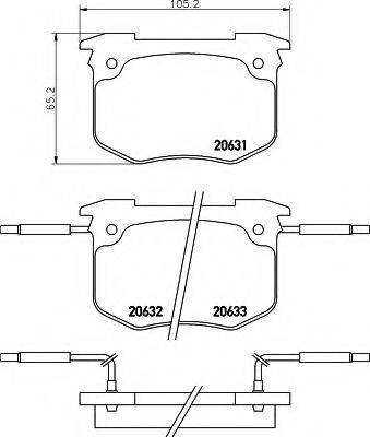 Комплект тормозных колодок, дисковый тормоз 8DB 355 018-901 HELLA